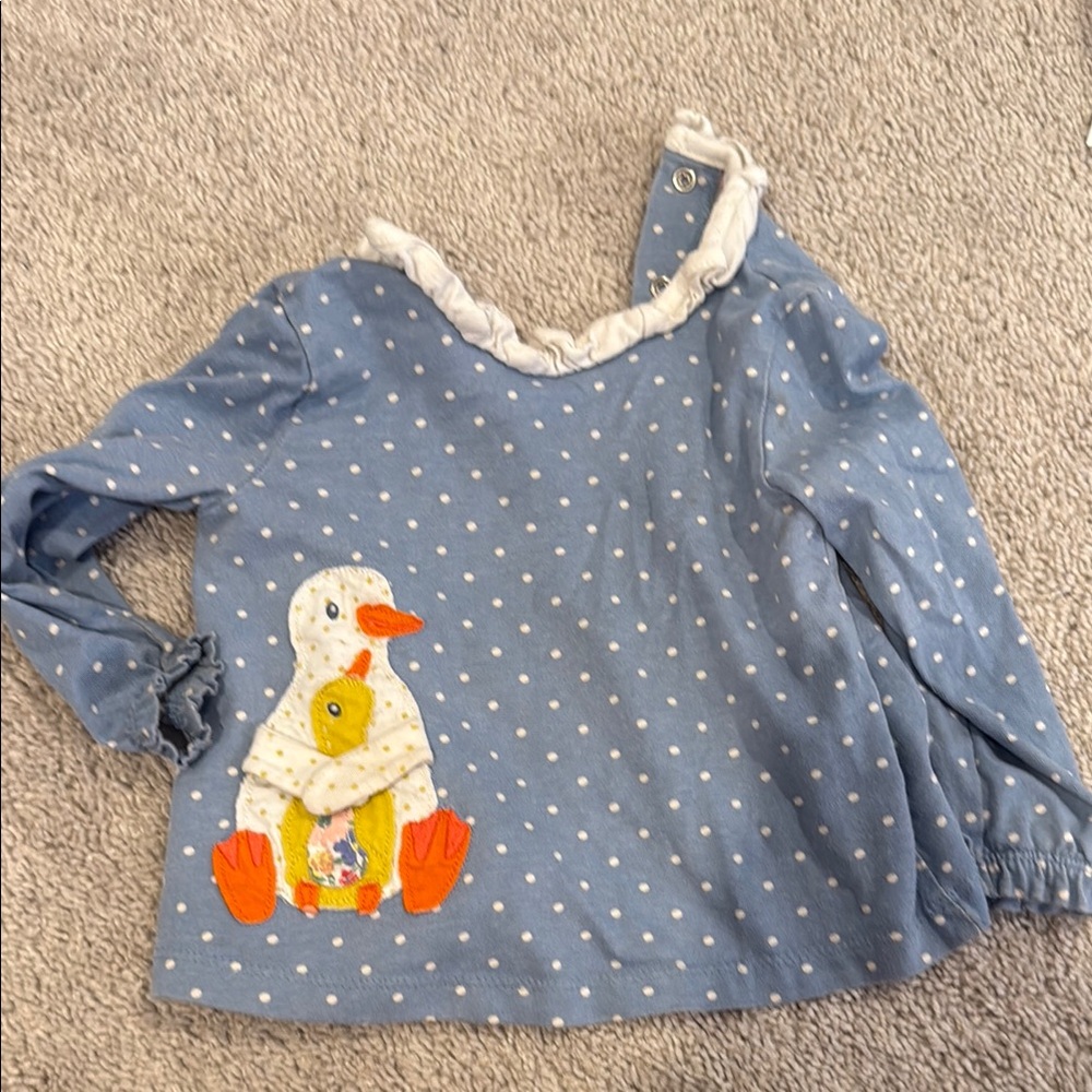 Baby Boden Blue and White Long Sleeve Tee